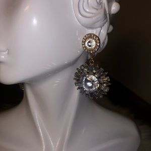 Rhinestone and crystal pierced earrings
